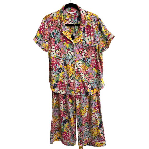 KATE SPADE Floral 2 Piece Pajama Set Multicolor size Large - Picture 2 of 15